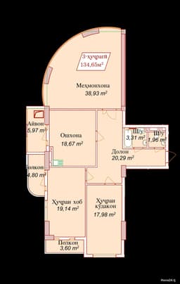 3-комнатная